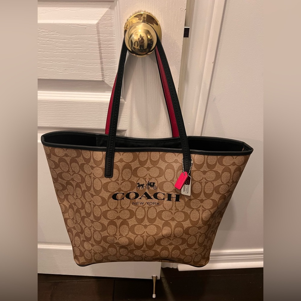 Authentic Coach Signature Canvas Tote Bag